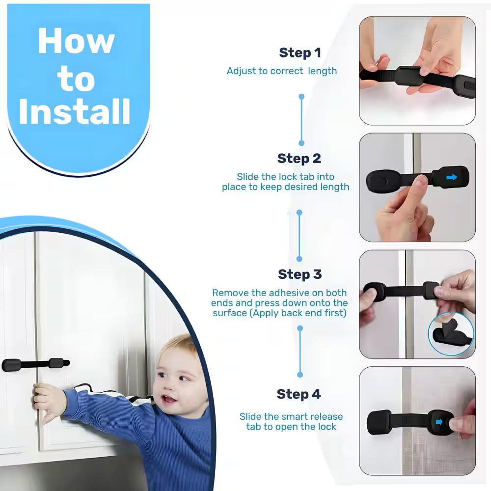 Adjustable Safety Strap-Black (24-Pack)