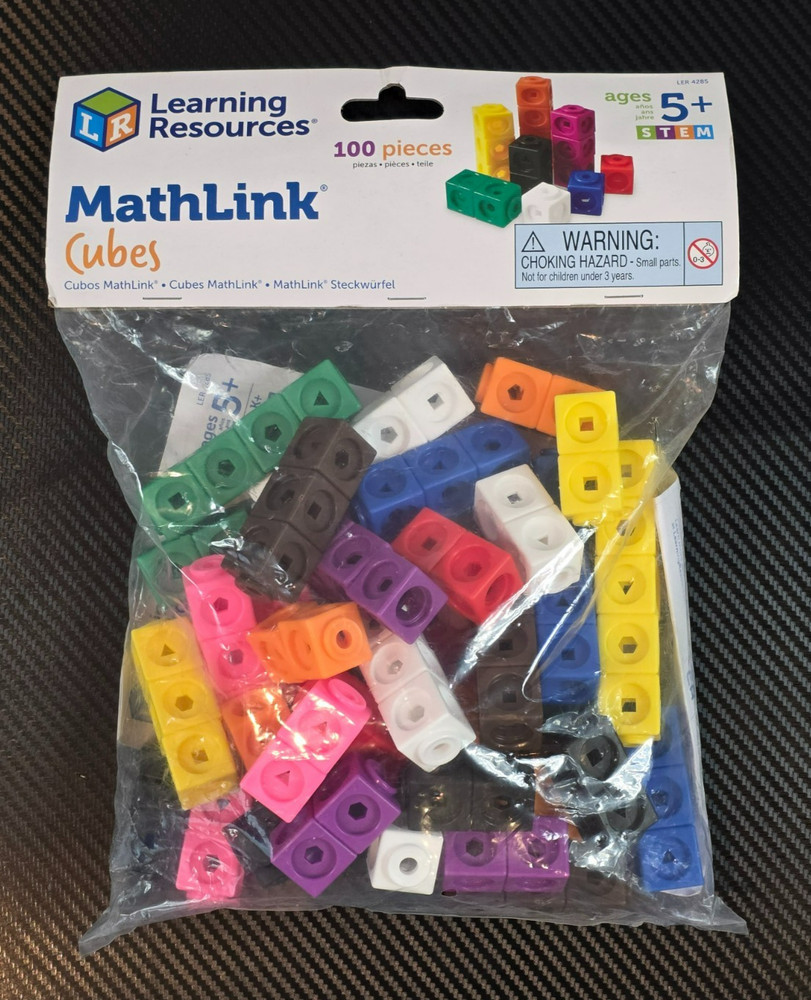 Learning Resources MathLink Cubes Set - 100 Piece STEM Early Learning, Counting