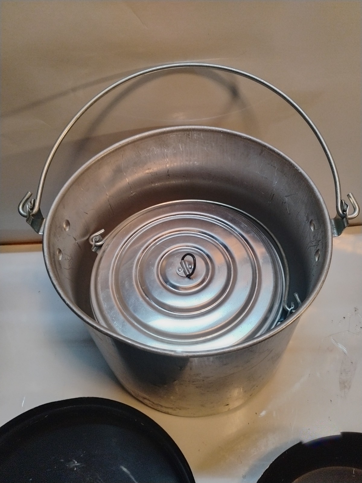 5 Piece Camping. Nesting Pot. Mess Kit Set. With Large Soup Pot READ DESCRIPTION