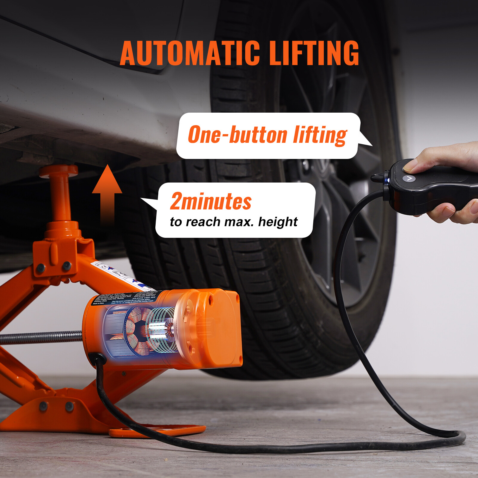 VEVOR Electric Car Jack Floor Jack 3 Ton Electric Scissor Jack Car Repair Tool