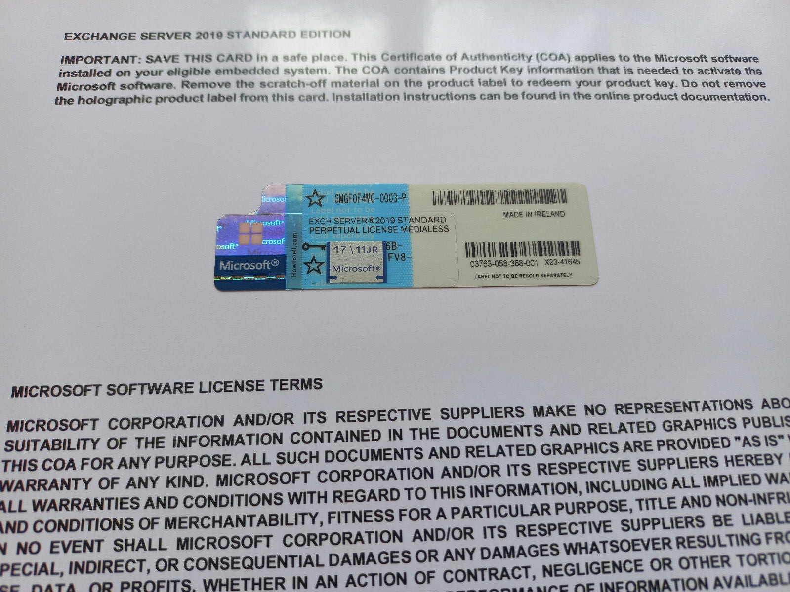 Microsoft Exchange Server 2019 STANDARD w Retail Unlimtd CAL GMGF0F4MC Authentic