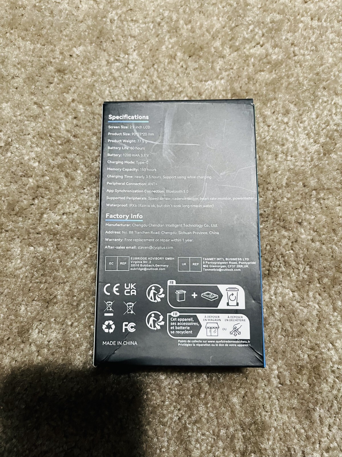 CYCPLUS M1 GPS Wireless Bike Computer Digital Speedometer with Bluetooth/ANT+