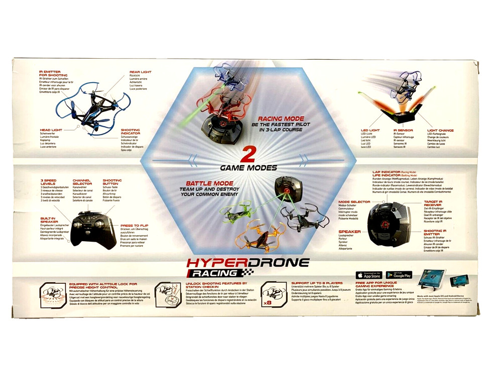 Silverlit Drone Kit Hyper Drone Racing Lightning Kit Remote Quadcopter LIKE NEW