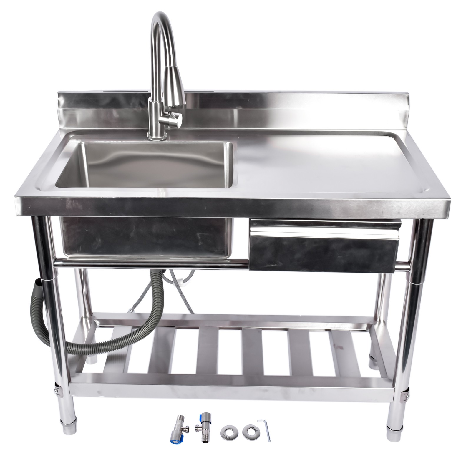 Garage Outdoor Sink Kitchen Commercial Sink Free Standing Sink Laundry Silver