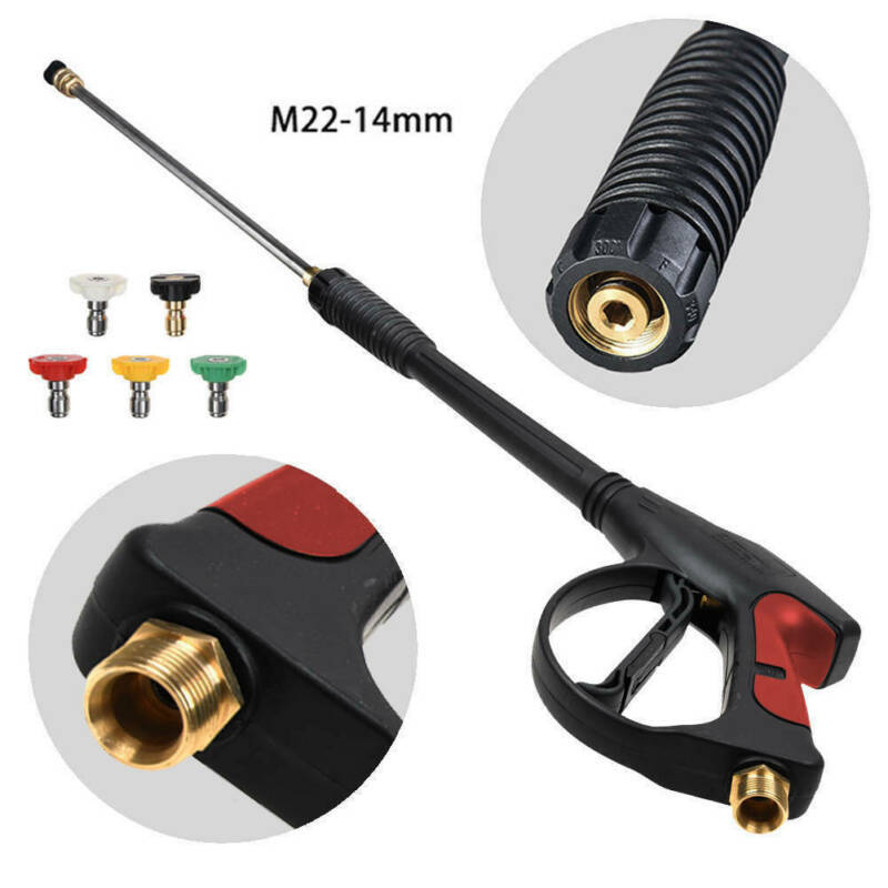 High Pressure 4000PSI Car Power Washer Gun Spray Wand Lance Nozzle Hose Kit M22