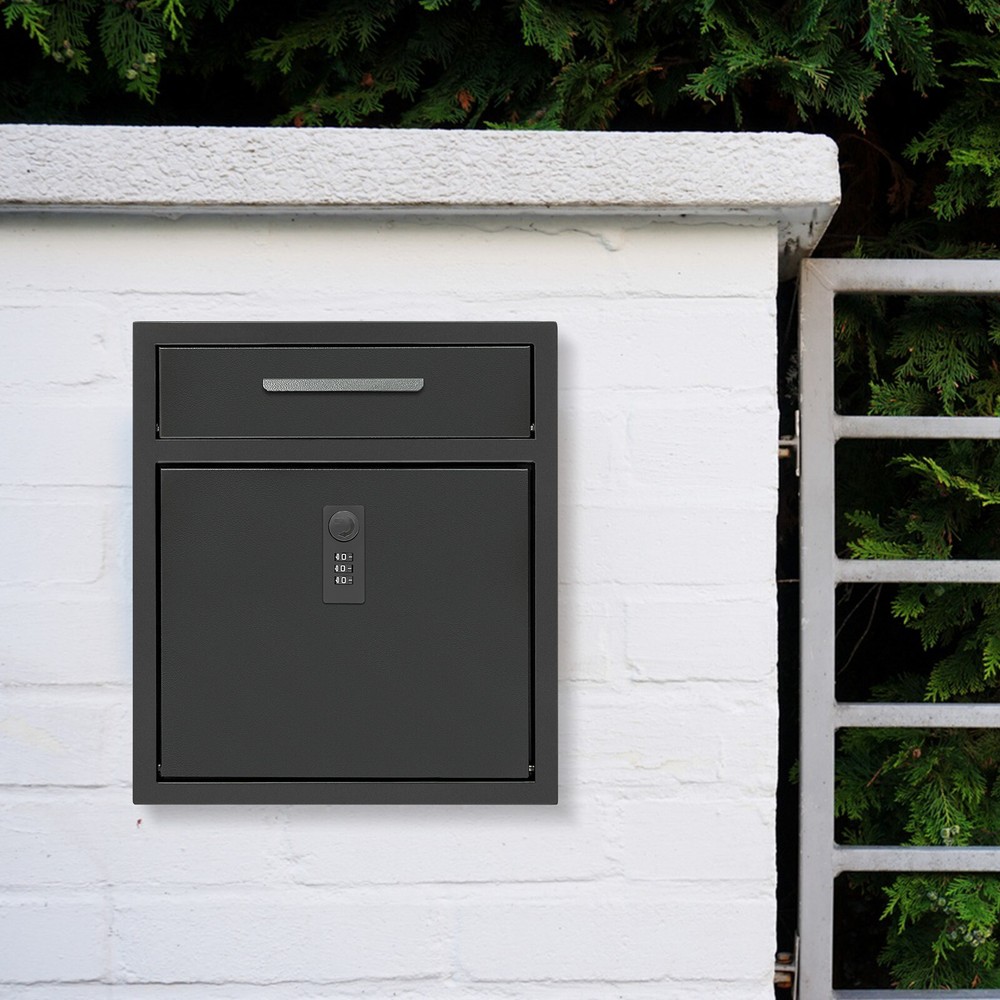 Wall-Mounted Mailbox With Combination Lock for Secure Mail Storage