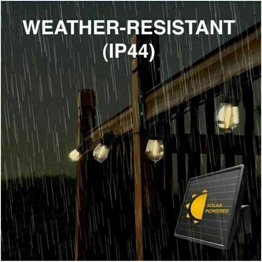 SunForce Solar String Lights with Remote Control 15 Bulbs 35ft. 1600334