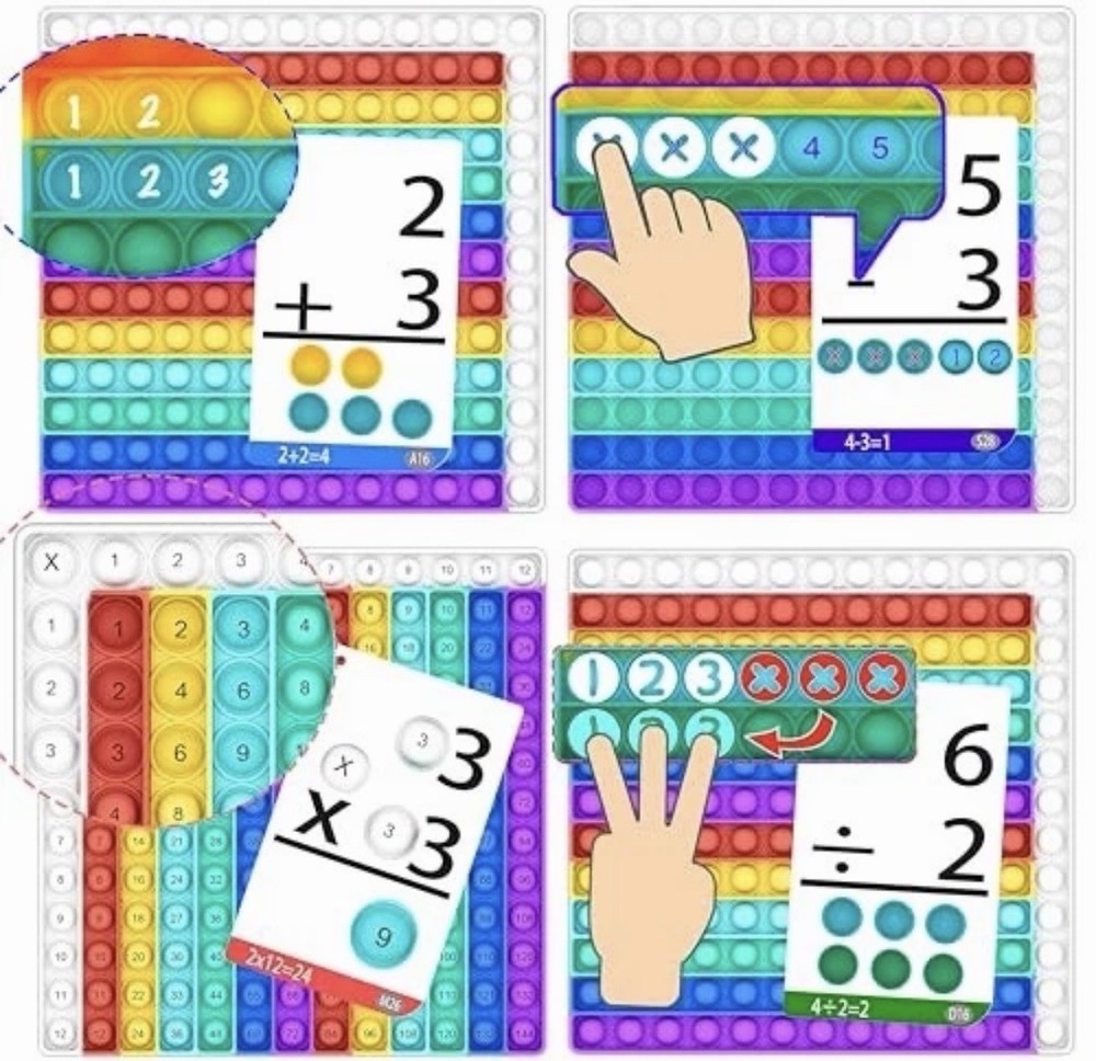Multiplication Chart Pop It - Multiplication Game Board, 12X12 Times Table Math