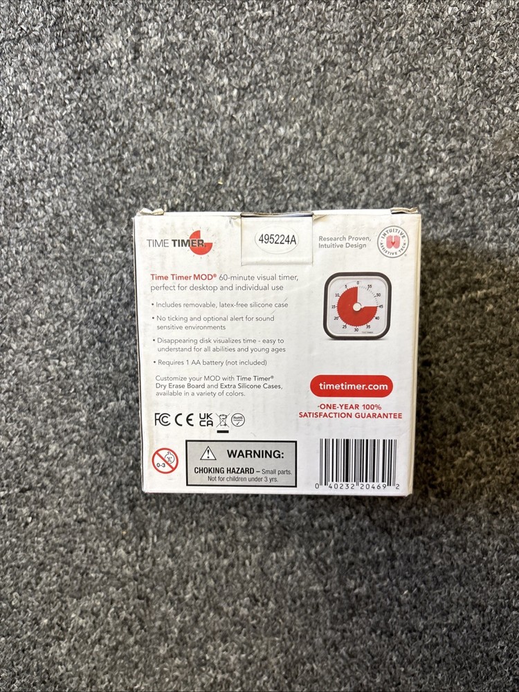 Time Timer MOD 60-Minute Visual Clock with Removable Cover - Classroom Approved