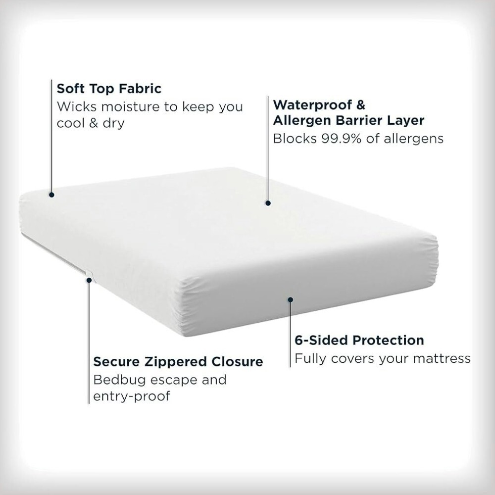 AllerEase Mattress Protector | Bedbug Waterproof Topper | King Size, 78in x 80in
