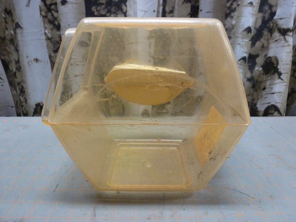 (H) VTG EMPTY Lemon Head Pan Ferrara Candy Counter Jar, Plastic Container
