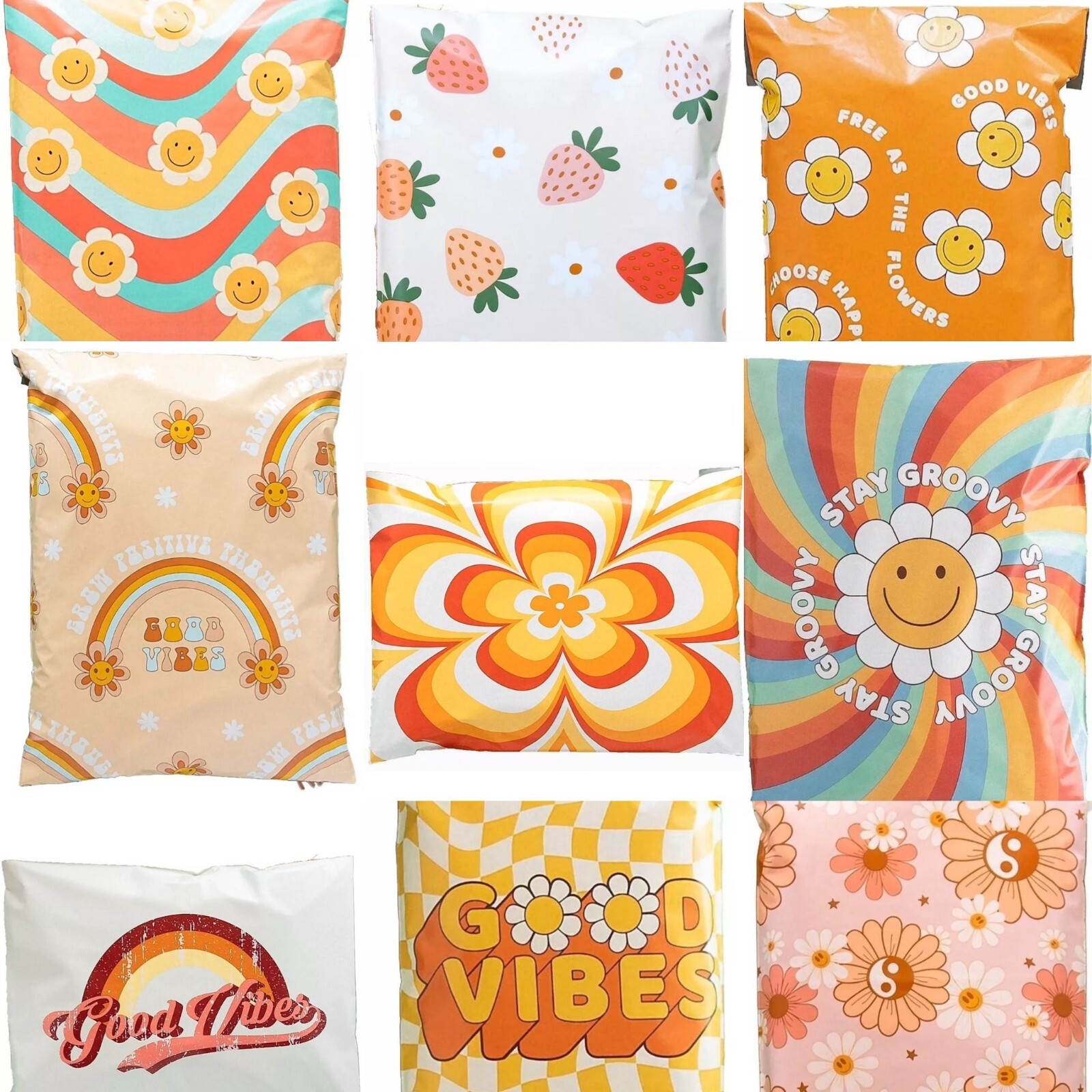 Summer Prints Poly Mailers Plastic Envelopes Shipping Bags Custom #SmileMail®