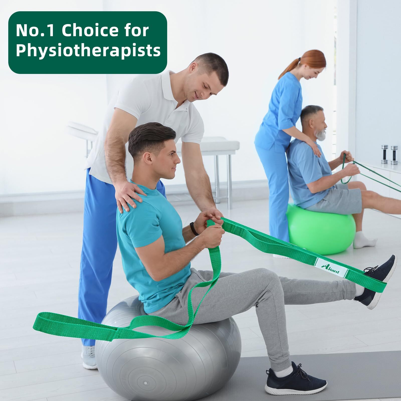 Abiarst Stretching Strap Yoga Straps Physical Therapy 10 Loops Non-Elastic