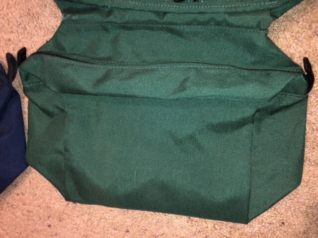 NEW GREEN OR BLUE NYLON CORDURA WESTERN CANTLE SADDLE BAGS 3 COMPARTMENT