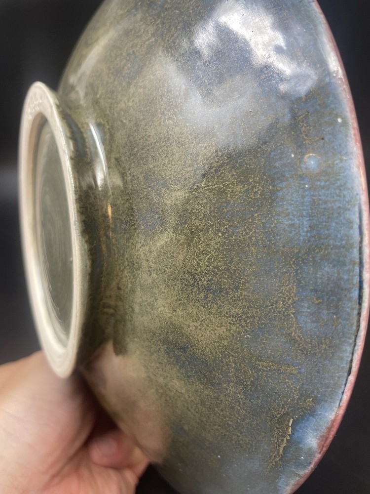 Red Pink Red Ceramic Bowl