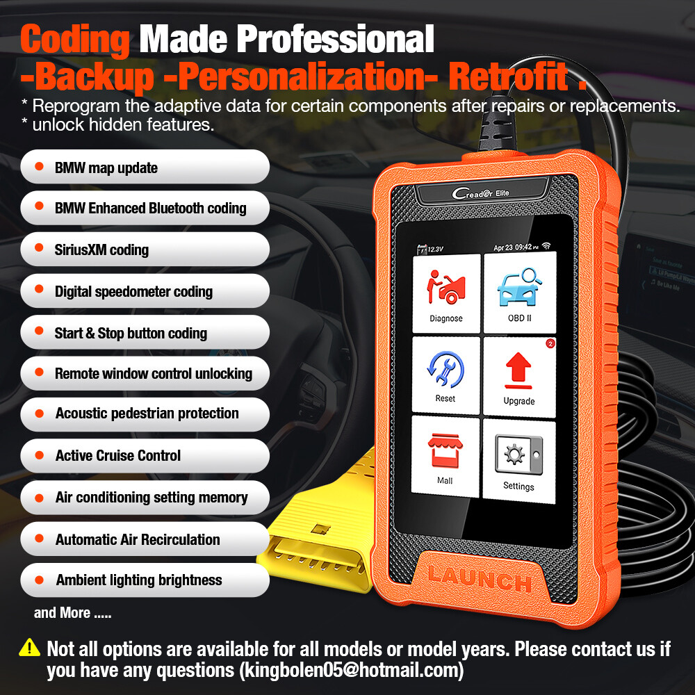 LAUNCH Creader Elite For BMW OBD2 Scanner Full System Diagnostic Tool ABS TPMS
