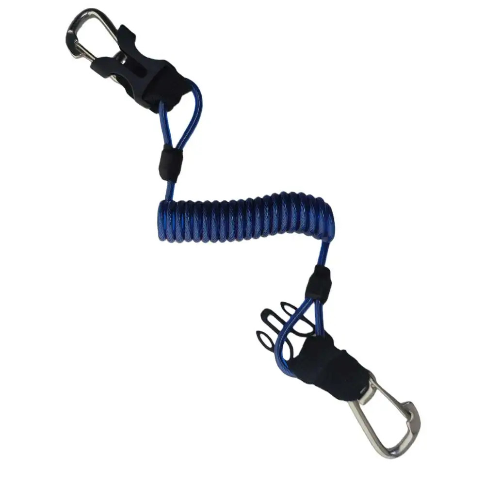 Scuba Diving Camera Coil Spring Lanyard with Quick Release Buckle