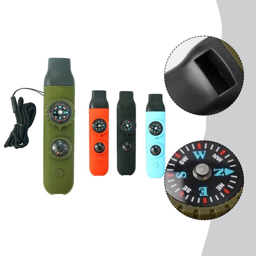 Hiking Navigation Tool Built-in Whistle LED Navigation Light Thermometer