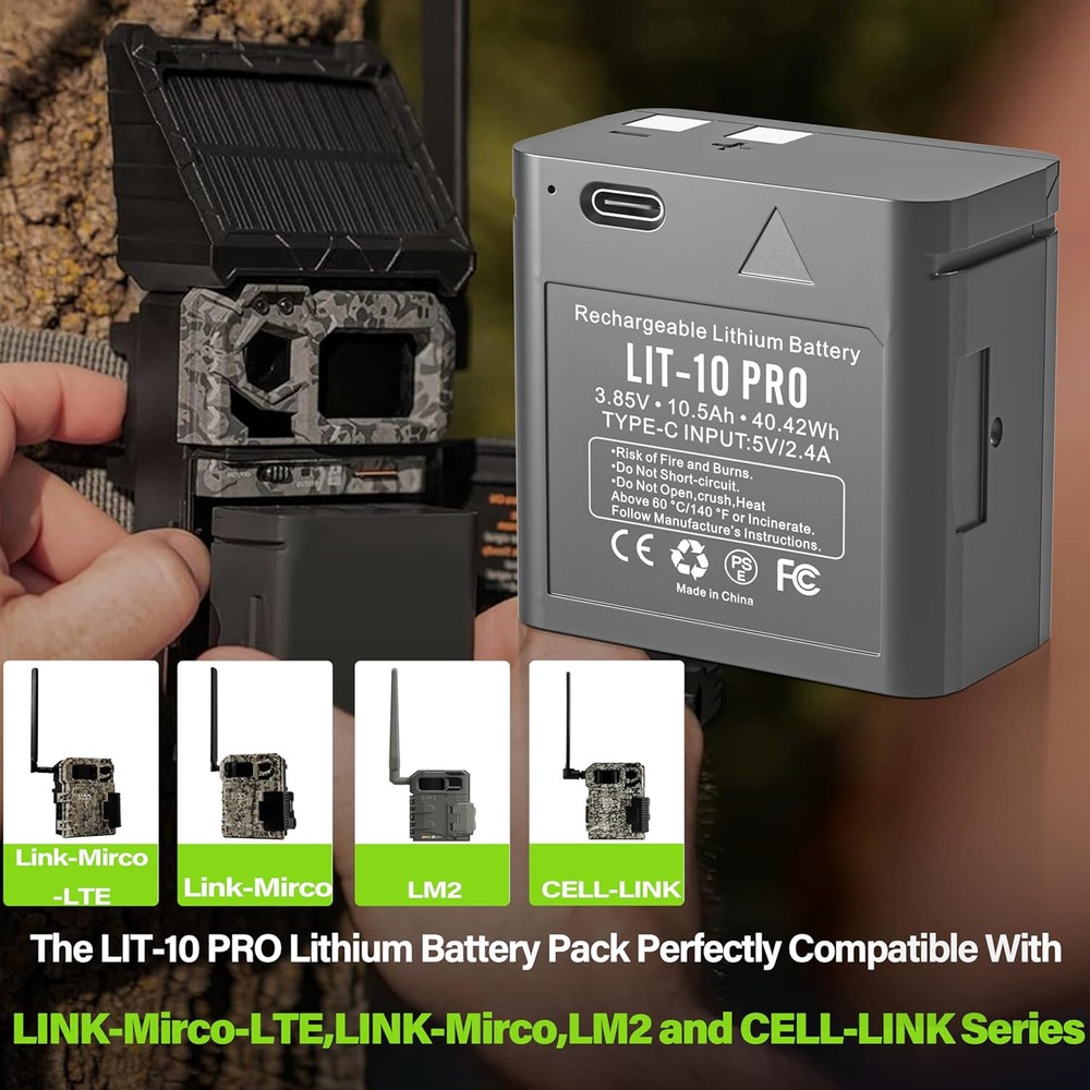 2Pack LIT-10 Battery for SPYPOINT Link-Micro & Cell-Link Cellular Trail Camera