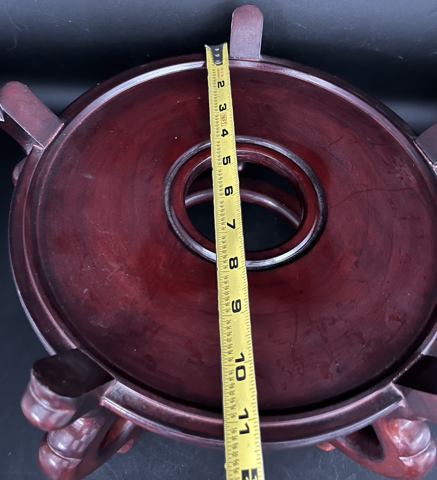 Rosewood Large 5 Legged Display Stand Pedestal Vase Plant Stand 11"