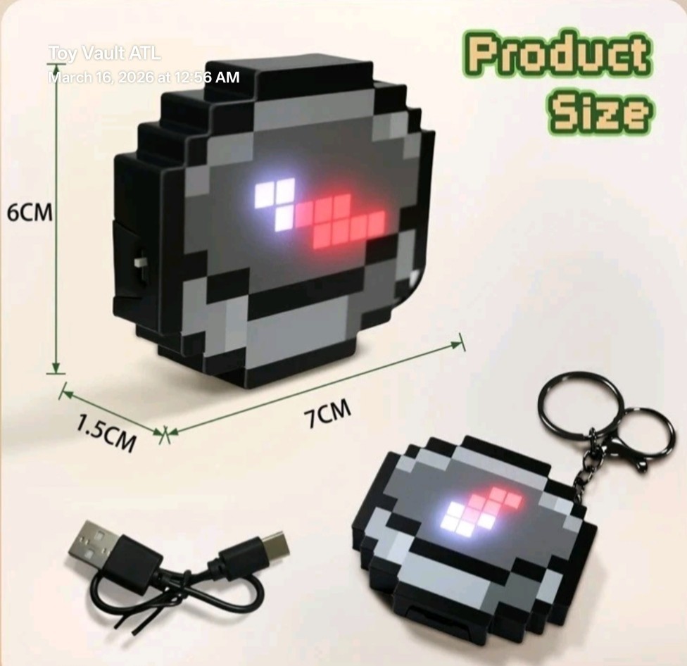 🧭⛏️ Minecraft Rechargeable Digital Compass w/ Charging Cable LED Gamer