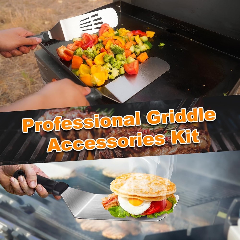 Griddle Accessories for Blackstone with Smashed Burger Press,19Pcs Griddle...
