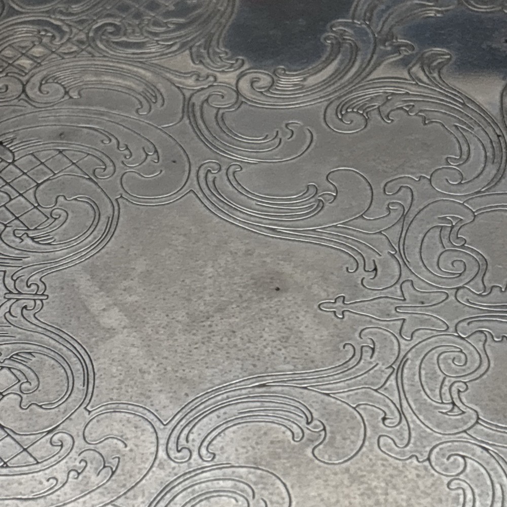 Vtg Gorham Silver Plated EP Rectangular Serving 18" Tray Etched Paisley Pattern