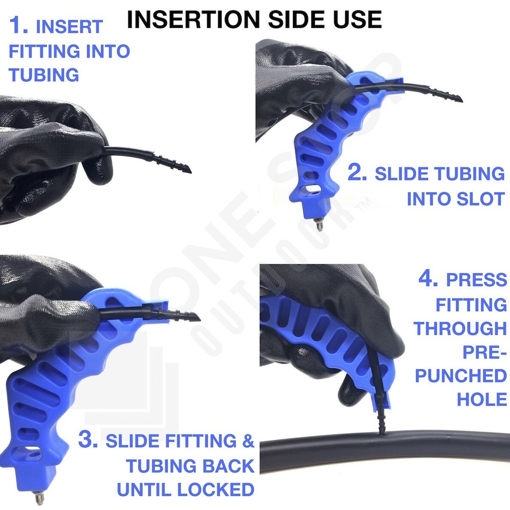 Drip Irrigation 1/4" Inch 2-In One Hole Punch & Fitting Insertion Tool