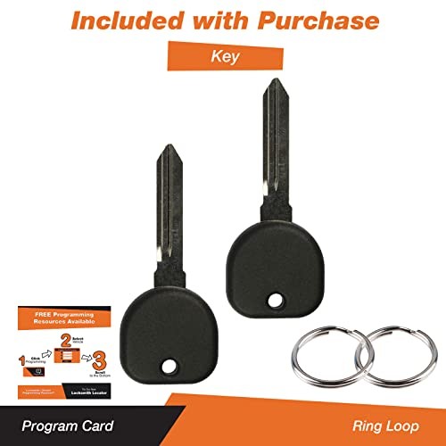 Replacement Ignition Transponder Uncut Key Compatible with ID 13 (2 Pack)
