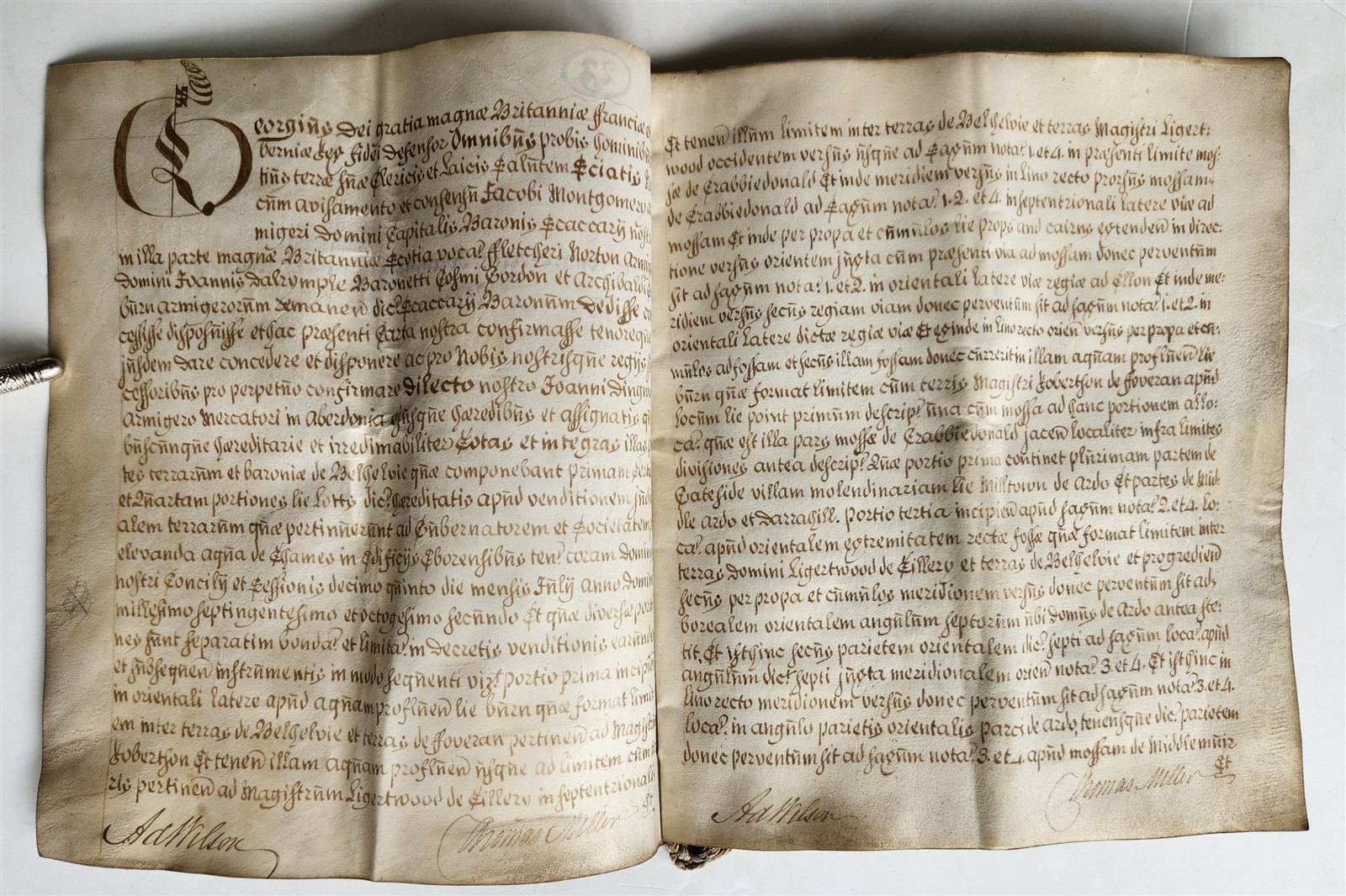 1795 MANUSCRIPT on VELLUM ANTIQUE LATIN LEGAL DOCUMENT 14 pp. EDINBURGH SCOTLAND