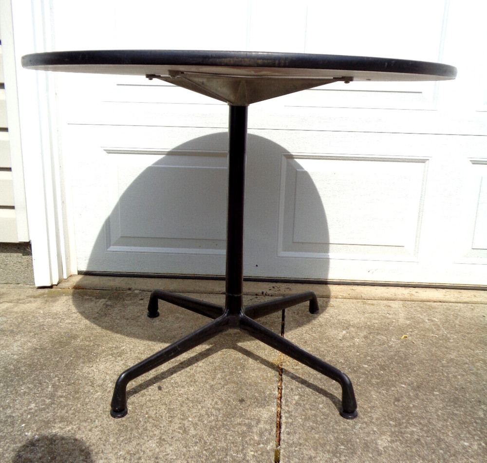 36" ROUND SIGNED HERMAN MILLER EAMES BISTRO TABLE, HAVE 4 AVAILABLE...