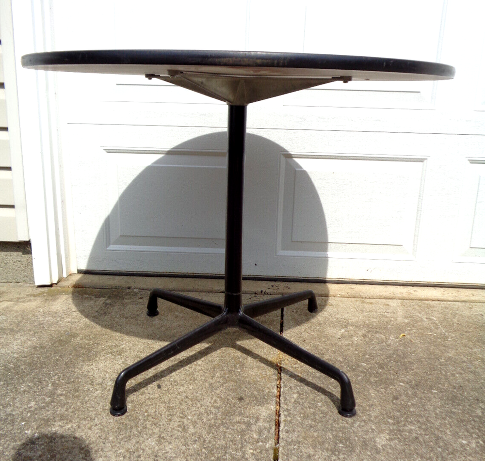 36" ROUND SIGNED HERMAN MILLER EAMES BISTRO TABLE, HAVE 4 AVAILABLE...