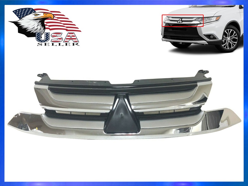 For 2016-2018 Mitsubishi Outlander Front Bumper Upper Grille Chrome MI1200264