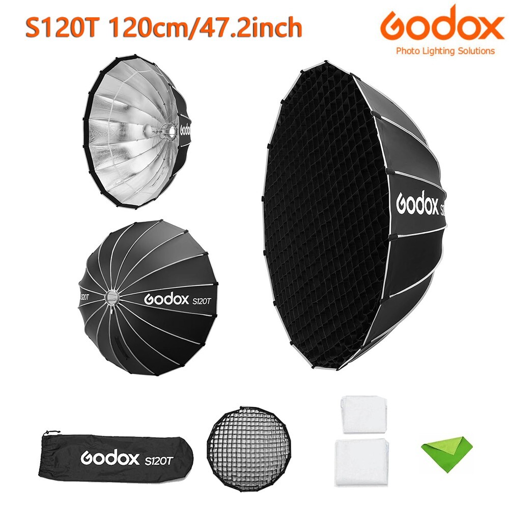 Godox S120T 120cm Umbrella Softbox Quick Release Soft Boxes Light Diffuser +Grid