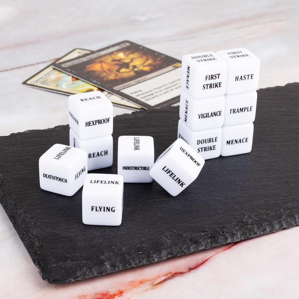 48 Pieces Abilities Keywords Counter Dice plus One MTG Dice Counters Set Creatur