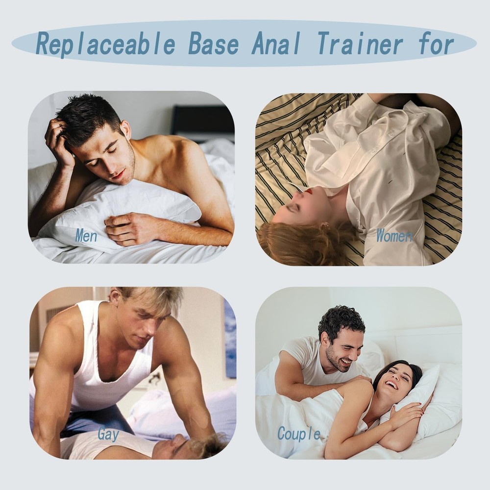 Anal Trainer Set Butt Plug 3 Pcs Metal Anal Plugs with 2 Replaceable Base Dif...
