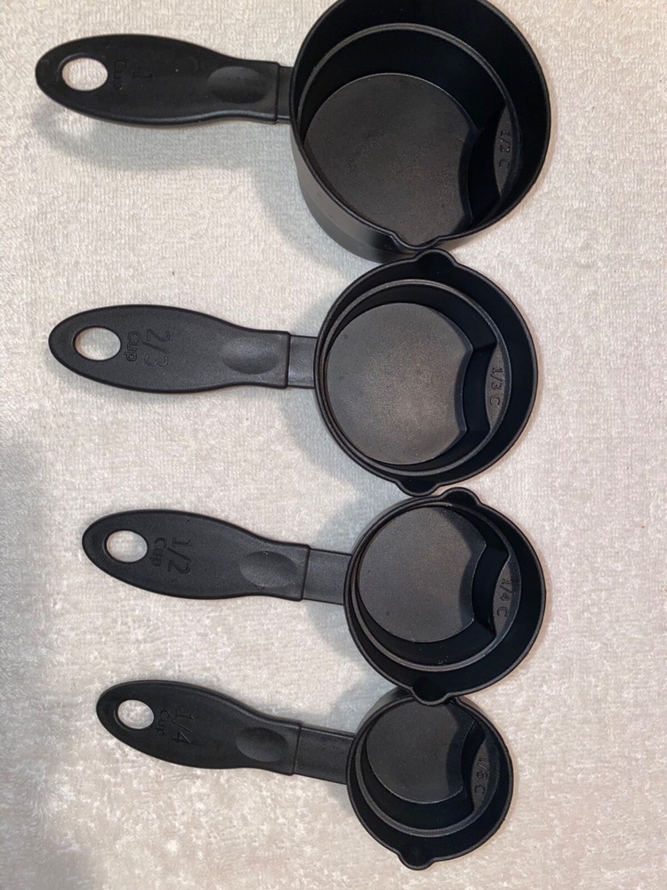 Measuring Cups and Spoons set, 8 piece black