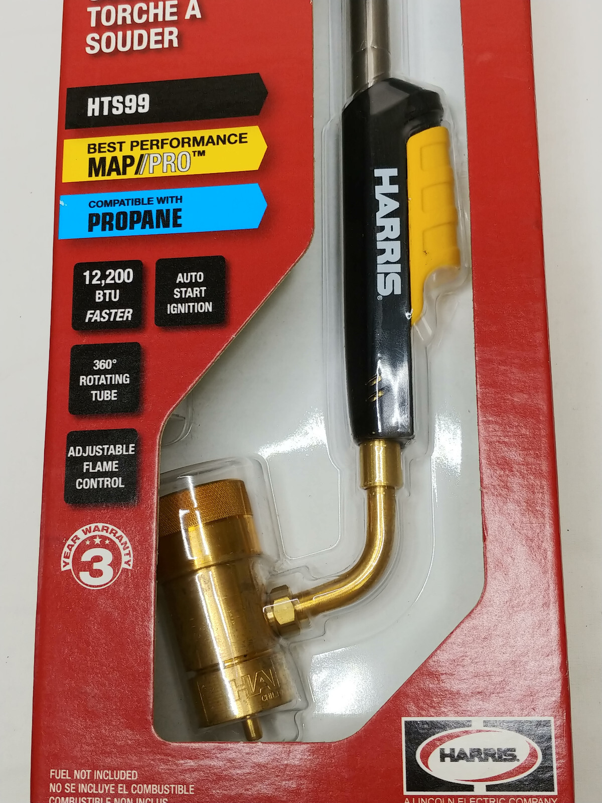 Harris HTS99 Single Auto-Ignite Swivel Air Fuel Hand Torch, MAP-Pro gas/Propane