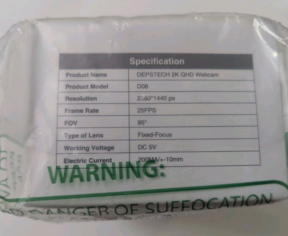 DEPSTECH 2K QHD Webcam with Microphone, USB Web Camera, New