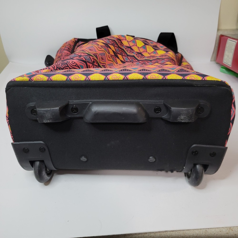 Dadamo Rolling Travel Bag With Aztec Print & Retractable Handle