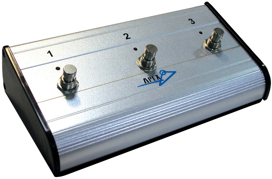 Apex Electronics AFS3 3-Button Footswitch with Detachable 10ft 1/4 Cable