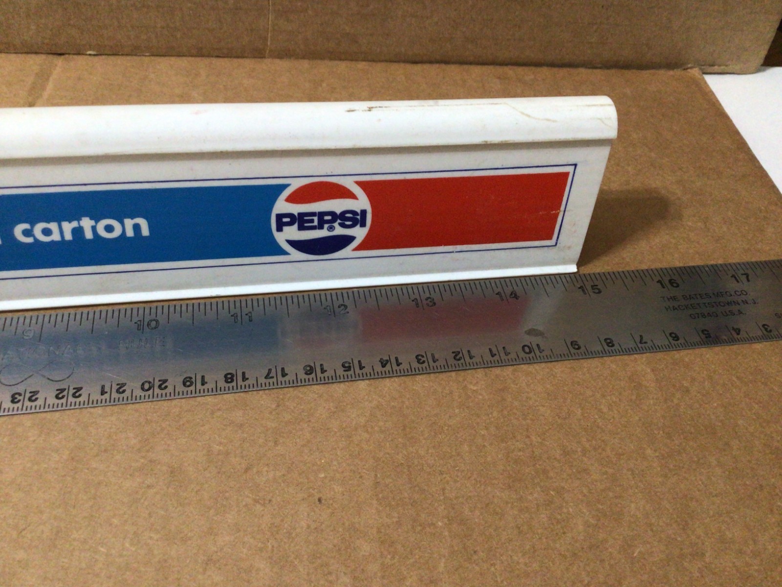 Pepsi Cola Soda Carton Display Sign Plastic 15" Long