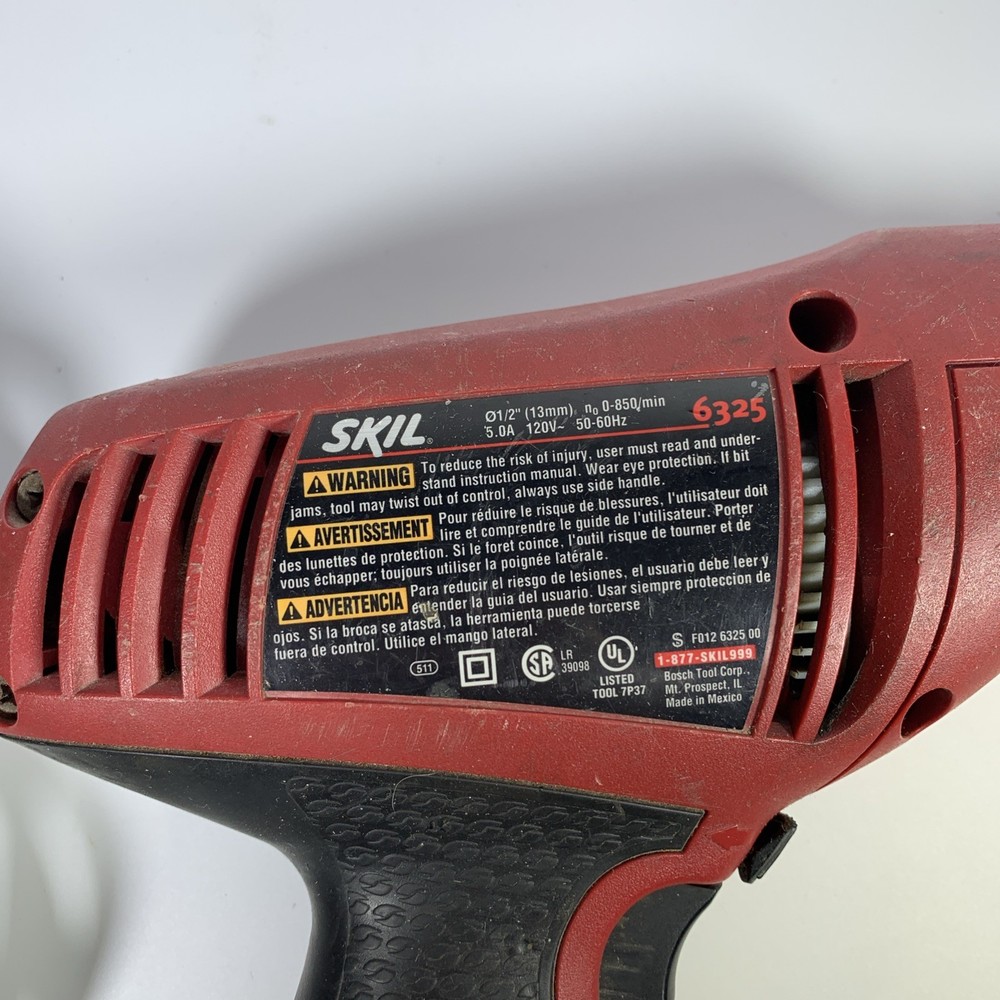 SKIL 1/2” Variable Speed Drill, 5 AMP, Model 6325 Used Tested Works