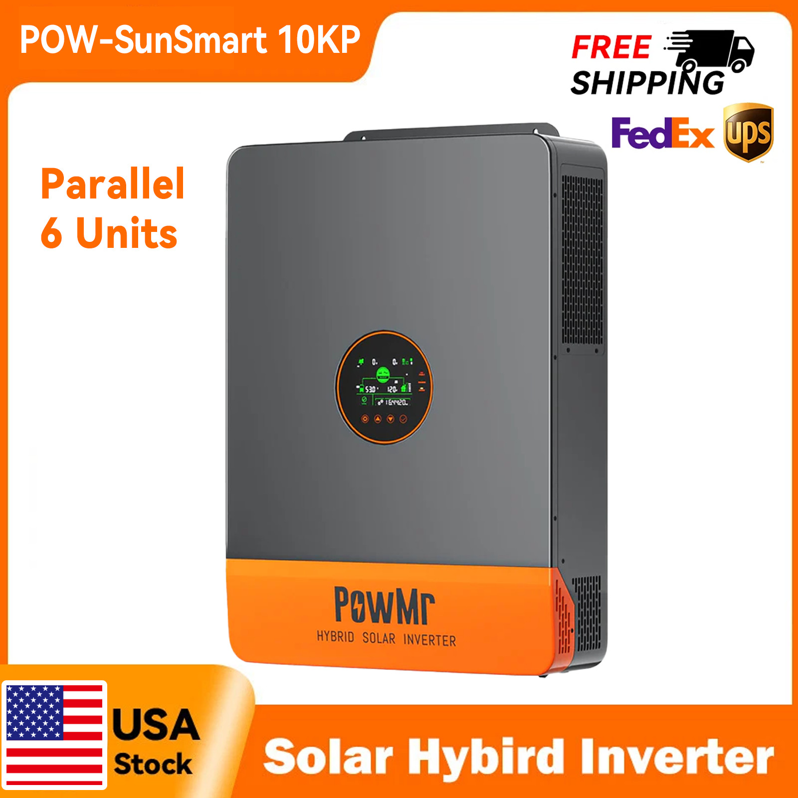 10KW 48V Solar Hybrid Inverter 120/220V Split Phase 200A MPPT Charger Parallel 6