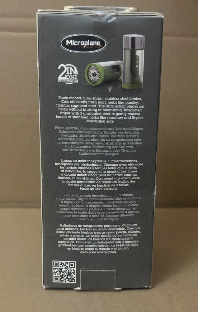 Microplane 2-in-1 Herb Mill Grinder and Leaf Stripper - Green