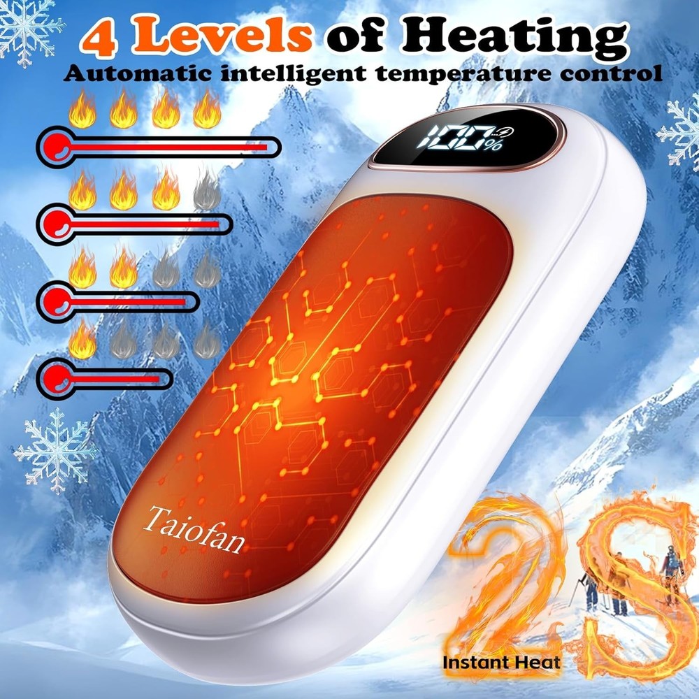 Hand Warmers 2 Pack - Share the Warmth with Split Design & 4 Adjustable Levels