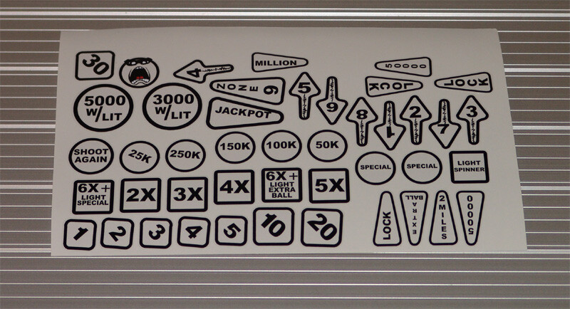 EARTHSHAKER Pinball Insert Decals