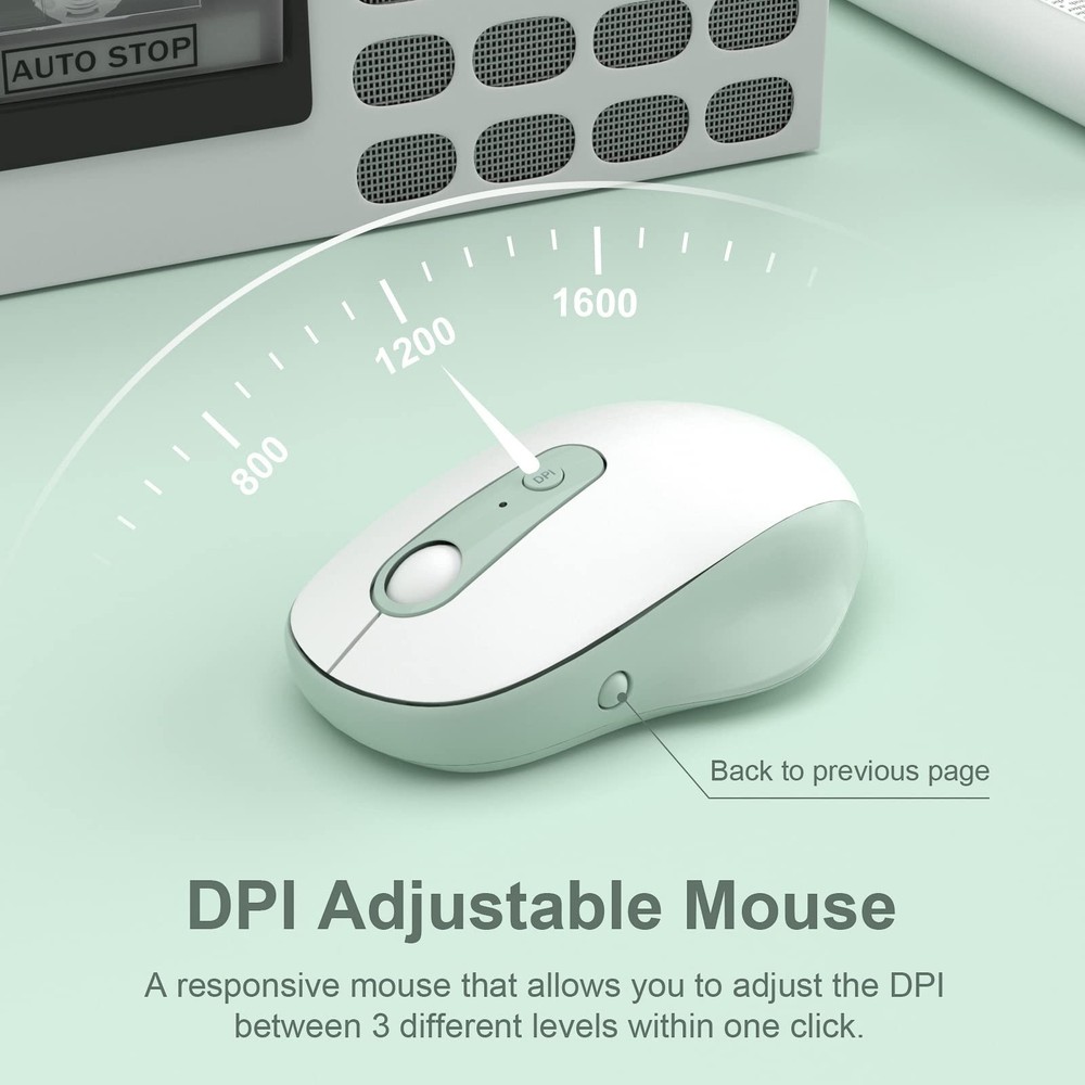 Wireless Keyboard and Mouse, XTREMTEC Compact Full Size Cute Keyboard Retro R...