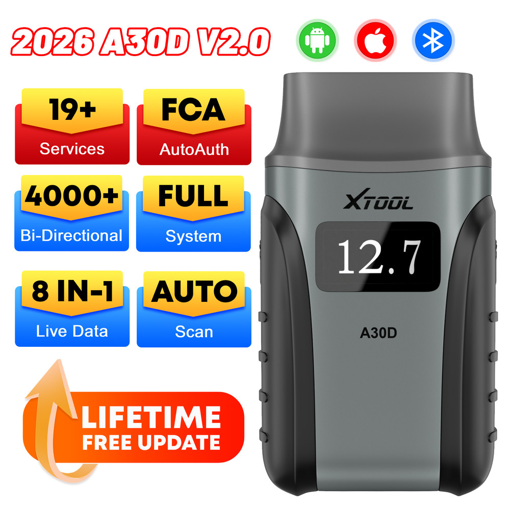 XTOOL A30D V2.0 Bluetooth Full System Diagnostic Tool OBD2 Scanner Bidirectional