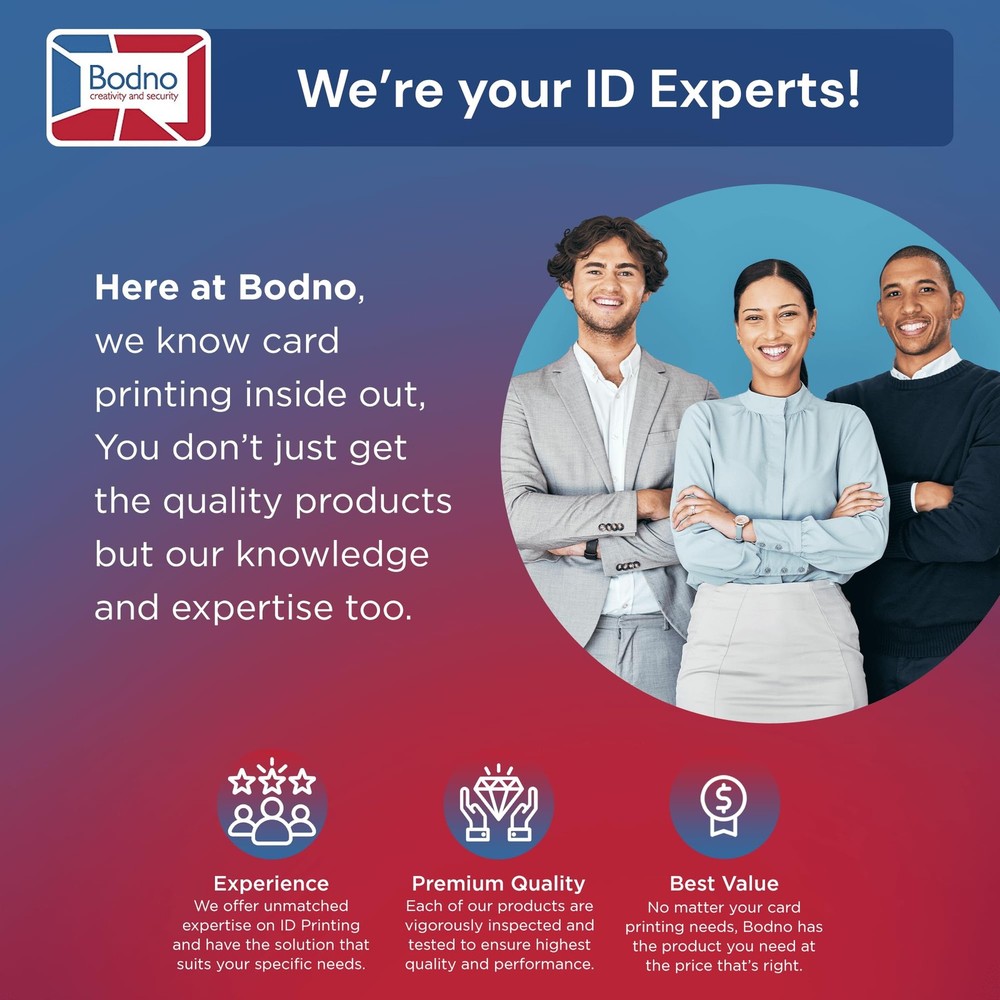 Bodno Magicard Pronto 100 ID Card Printer Complete Supplies Package ID Software.